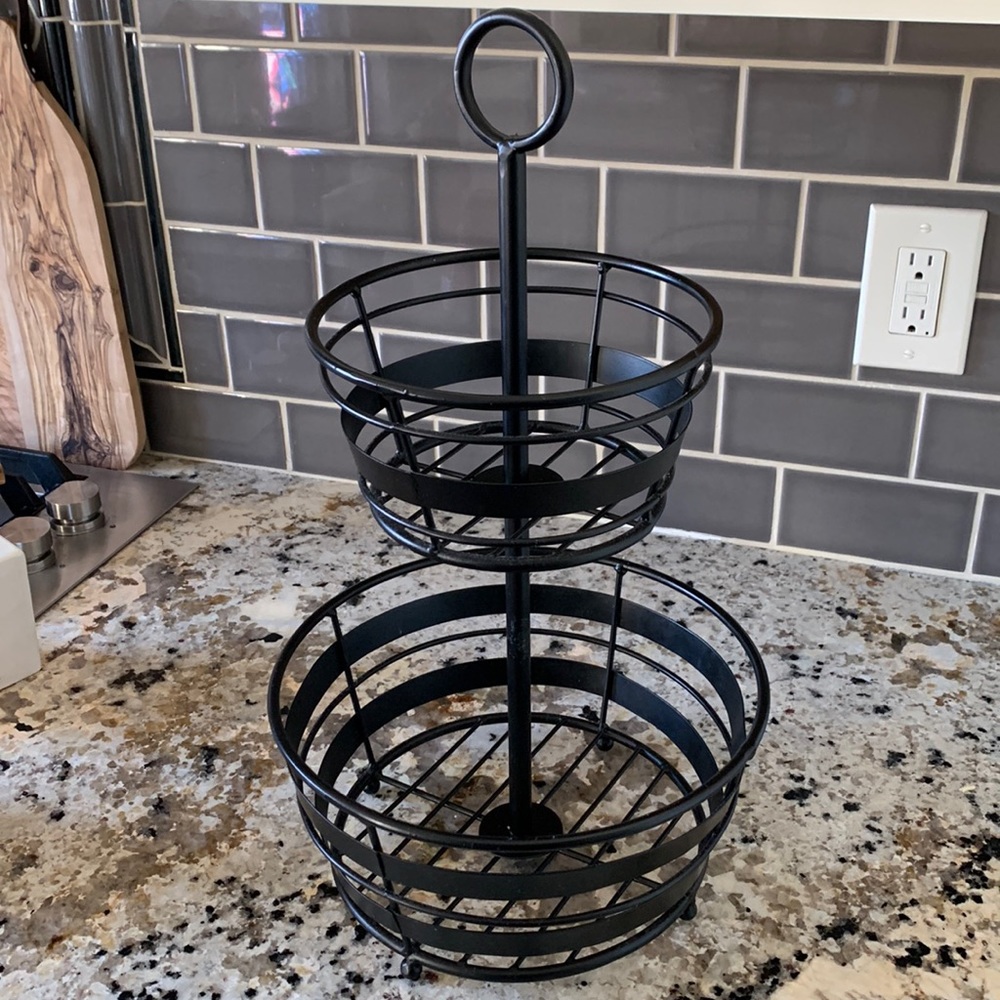Black 2- tier fruit stand